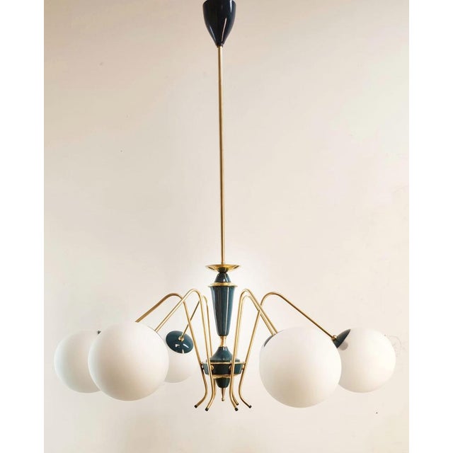 Sputnik Ceiling Light with White Spheres For Sale - Image 17 of 17