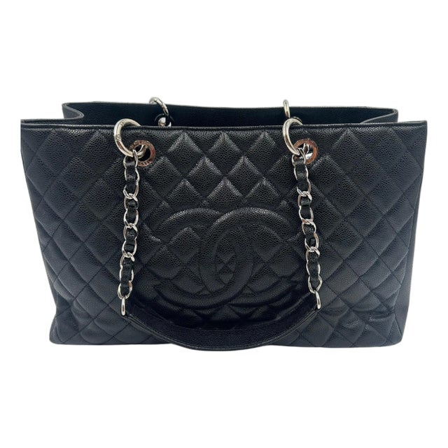 Chanel Black Quilted Leather Tote Bag For Sale