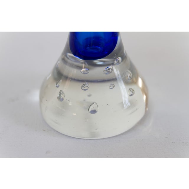 Blue Swedish Bone Glass Vases by Bo Borgström for Aseda, 1960s, Set of 3 For Sale - Image 8 of 18