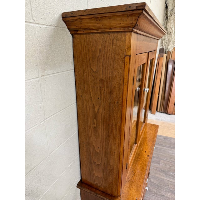 Antique American Primitive Farmhouse Solid Oak Step Back Cupboard For Sale In Kansas City - Image 6 of 17