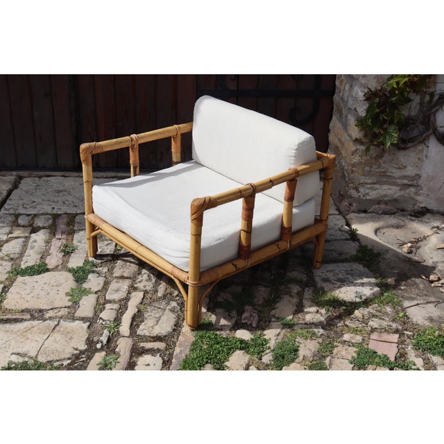 Vintage Rattan Armchair by Dal Vera, Italy, 1970 For Sale - Image 9 of 9