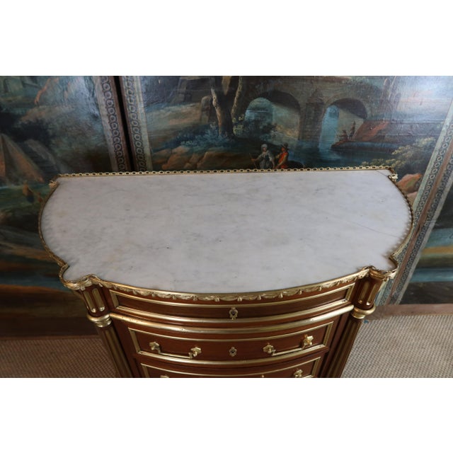 Demi-Lune Chest of Drawers with Doors, 19th Century For Sale - Image 4 of 13