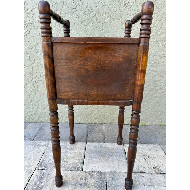 Cushman of Vermont Antique Early 20th Century h.t. Cushman Manufacturing Humidor Smoking Cabinet Table For Sale - Image 4 of 12