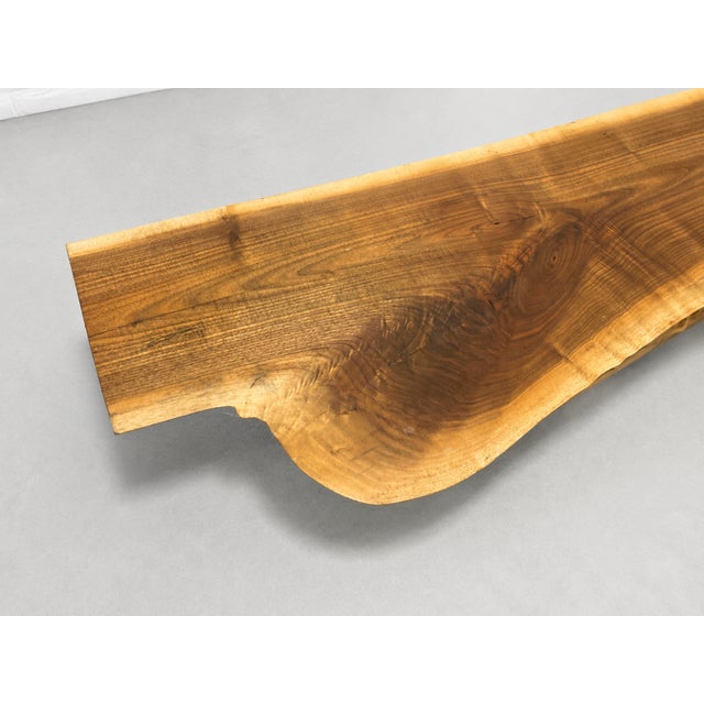 Wood Extra Long Sculptural Live Edge Wood Bench or Long Coffee Table Hairpin Legs For Sale - Image 7 of 12