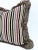 Cut Velvet Multicolor Stripe Lavender Silk Fringe Pillow For Sale - Image 4 of 10