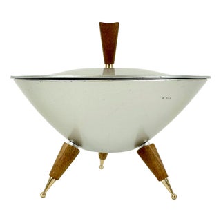Mirro Medallion Tripod Serving Bowl with Lid, 1950s For Sale