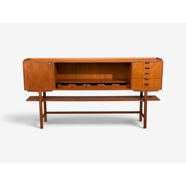 Mid-Century Modern Axel Bäck Attr., Monumental Sideboard, Teak, Rosewood, Sweden, 1950s For Sale - Image 3 of 15