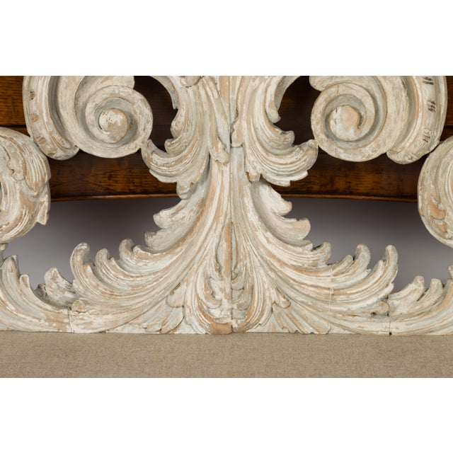 Brown Italian Rococo Style 19th Century Painted Fragment with Carved Acanthus Leaves For Sale - Image 8 of 12
