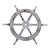 Vintage Nautical Handcrafted White Wooden Ship Wheel With Aluminium Hub & Handle For Sale