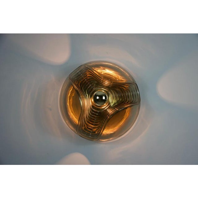 Glass Amber Glass Flush Mount by Koch & Lowy for Peill and Putzler, 1960s For Sale - Image 7 of 13