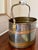 Vintage Dresher Copper and Brass Oval Bucket or Cache Pot With Blue and White Handle For Sale - Image 4 of 9