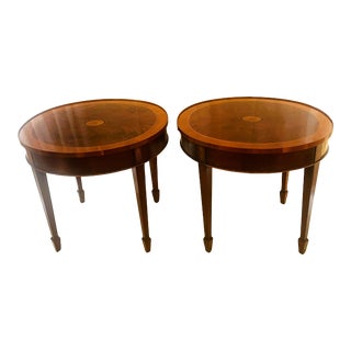 Pair of Hekman Copley Place Mahogany Side Tables For Sale