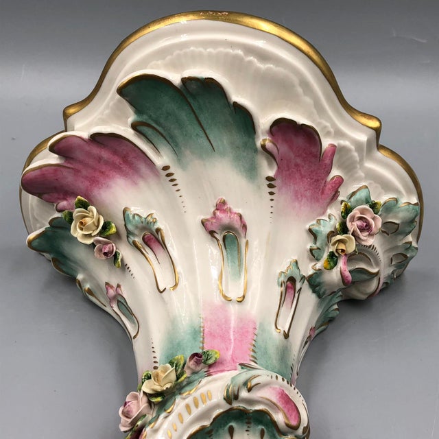 Ceramic Rococo Style Hand-Painted Porcelain Wall Consoles from Kämmer, Dresden, Set of 3 For Sale - Image 7 of 18