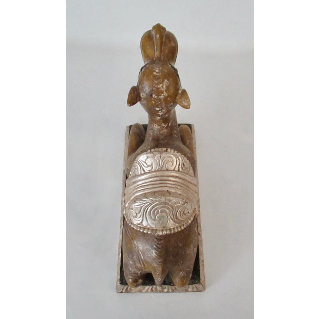 Antique Anglo-Indian Hand-Crafted, Wood-Carved & Gilded Silver Leaf Reposed Camel Accent/Decorstive Piece For Sale - Image 17 of 18