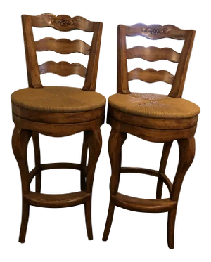 Ladderback Swivel Barstools- A Pair