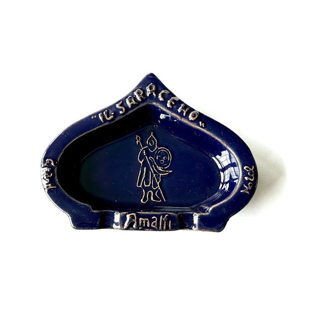 Add a touch of the Italian Amalfi coast to your home decor with this vintage pottery ashtray catchall from the Grand Hotel...
