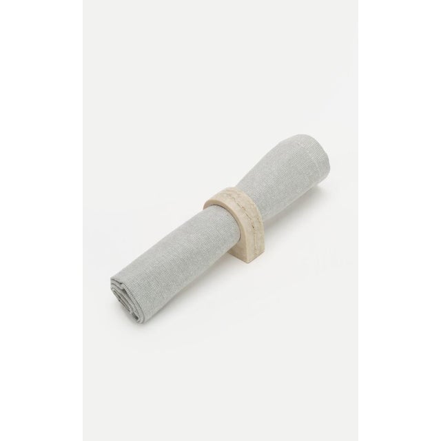 Contemporary Foro Travertine Napkin Holder by Giovanni Agliottone for Mad Stone Lab, Set of 4 For Sale - Image 3 of 4