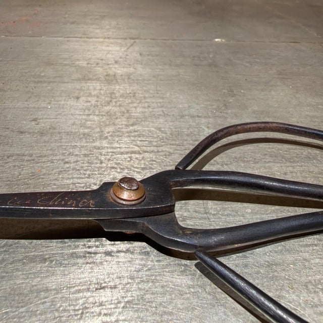 Traditional Pair of Forged Carbon Steel Loop-Handled Shears Chinese Bonsai For Sale - Image 14 of 15