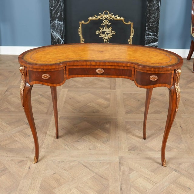 Vintage Maitland Smith Kidney Shaped Desk For Sale - Image 6 of 18