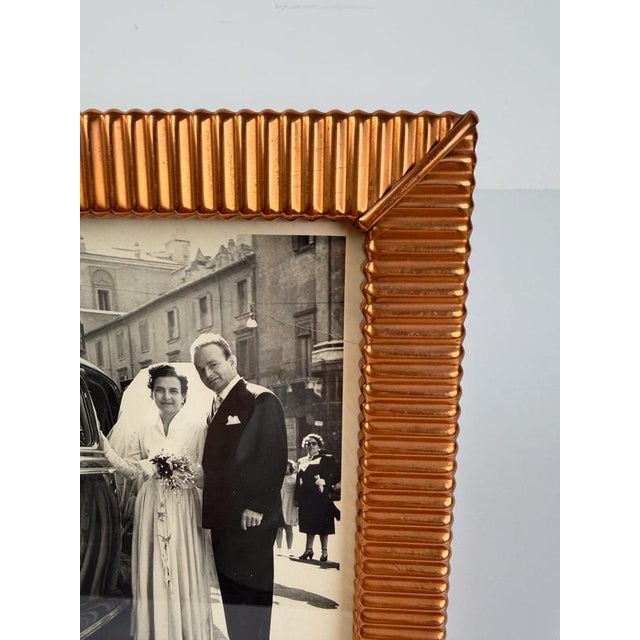 Mid-Century Modern Italian Embossed Copper Tabletop Picture Frame, 1930s For Sale - Image 9 of 18