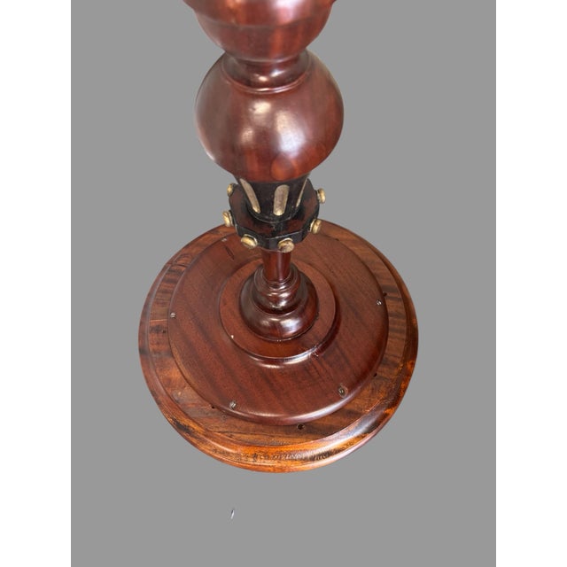 Brown Antique Victorian Style Carved Walnut Inset Marble Top Plant Display Stand For Sale - Image 8 of 10