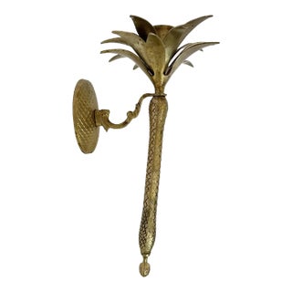 Vintage Tropical Palm Wall Sconce For Sale