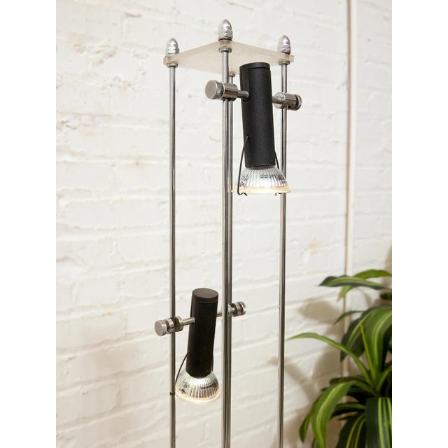 Vintage Italian Adjustable Multi-Light Chrome Floor Lamp For Sale In Los Angeles - Image 6 of 6