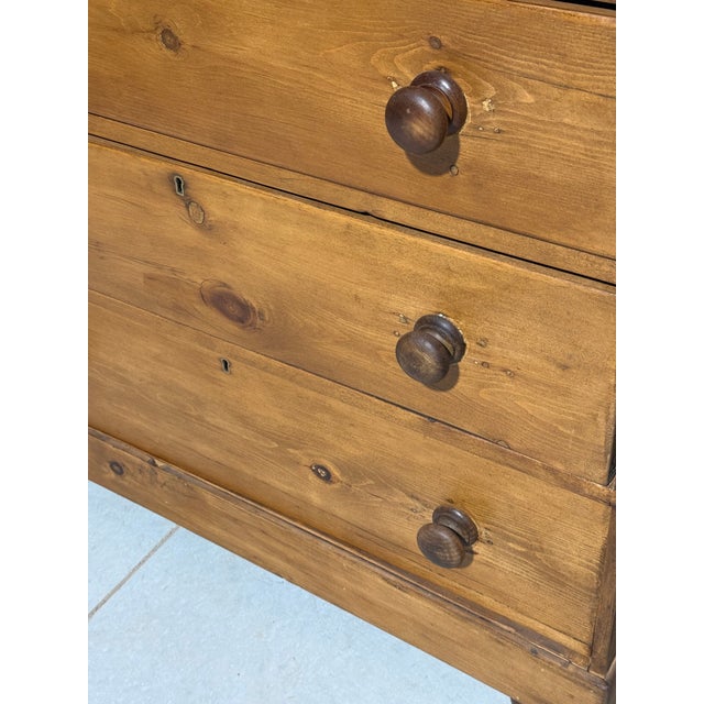 Antique Pine Three Drawers - Chest of Drawers From England For Sale - Image 10 of 18