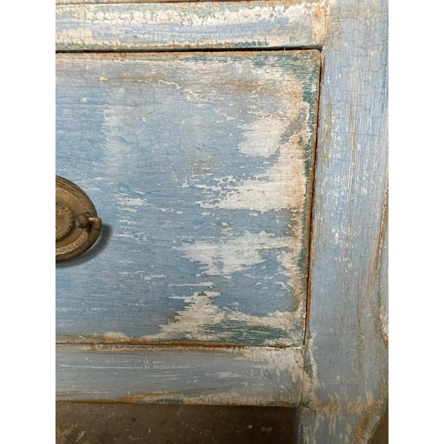 19th Century Blue Painted Italian Walnut Chest of Drawers For Sale - Image 11 of 12