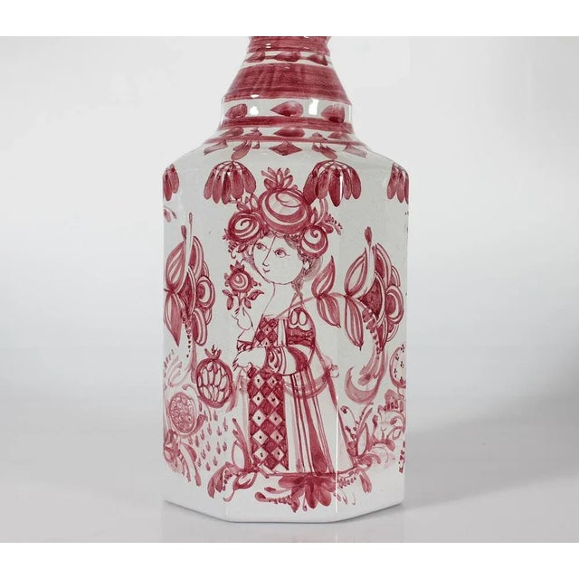 Mid-Century Modern Large Hand-Painted Table Lamp with New Shade by Bjørn Wiinblad, Denmark, 1978 For Sale - Image 3 of 12