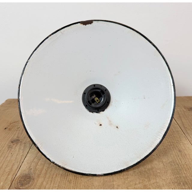 Industrial Green Enamel Military Pendant Lamp with Cast Aluminium Top, 1960s For Sale - Image 17 of 18