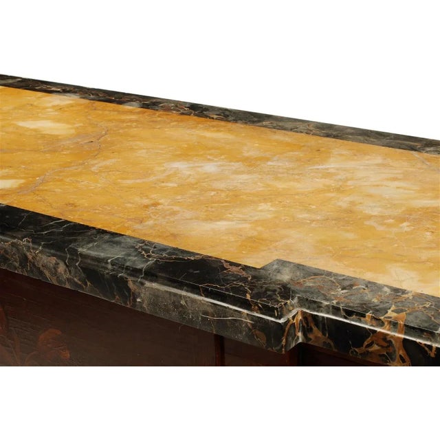 Mid 20th Century Vintage Commode a L'anglaise, Sideboard, Louis XVI Style Marquetry, Marble Top For Sale In Austin - Image 6 of 9