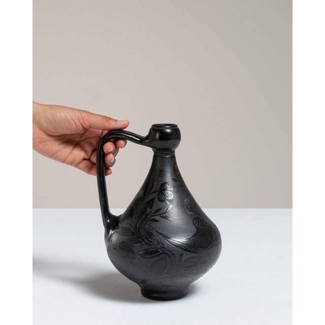 Mid 20th Century Hungary Black Ceramic Jar For Sale - Image 10 of 15