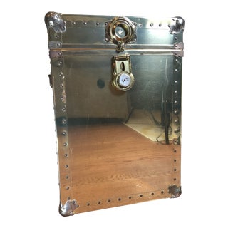 Vintage Brass Trunk/Side Table For Sale