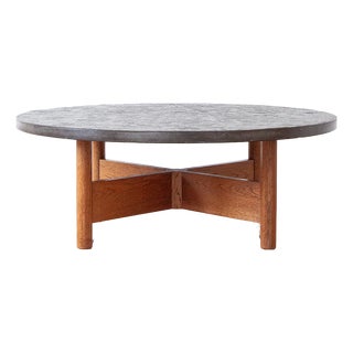 French Oak Coffee Table with Fossils, 1960s For Sale