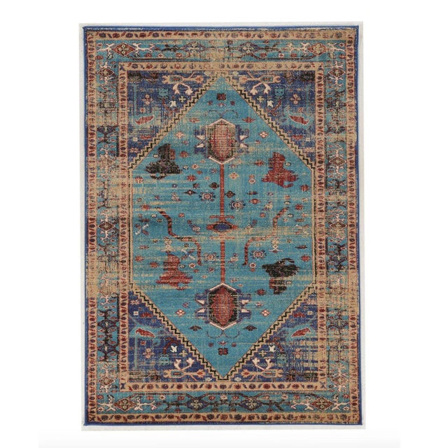 Textile Blue / Beige Persian Rug For Sale - Image 7 of 7