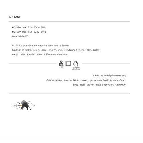 Metal Mid-Century Modern White Antony Table Lamp by Serge Mouille For Sale - Image 7 of 8