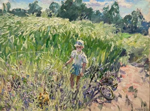 Georgij Moroz, Rye in Bloom, 1999, Oil on Canvas, Framed