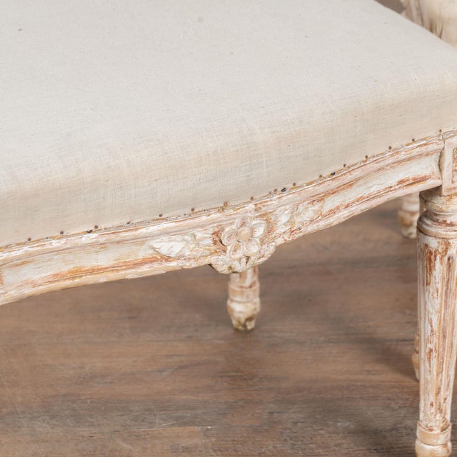 Pair, 19th Century Swedish Gustavian White Stools Tabourets For Sale - Image 6 of 11