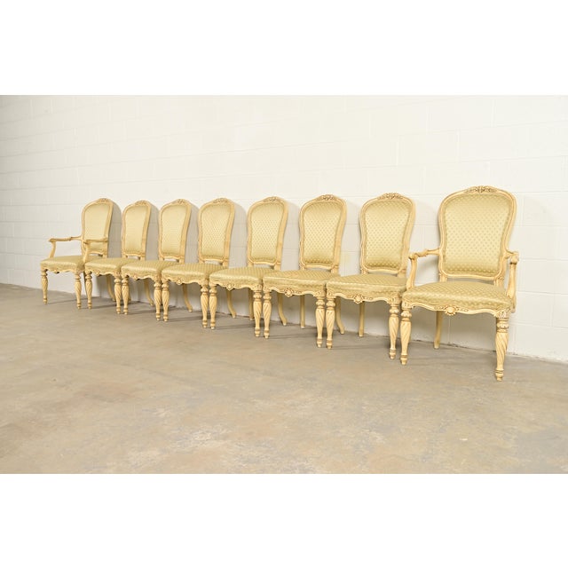 Karges French Regency Louis XVI Cream Lacquered Side Chairs or Dining Chairs, Pair For Sale - Image 15 of 16