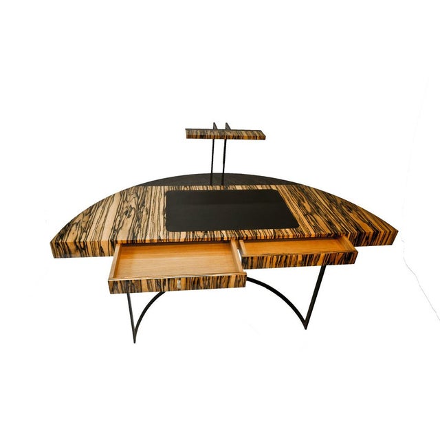 Black Half-Moon Desk in White Ebony by Aymeric Lefort For Sale - Image 8 of 13