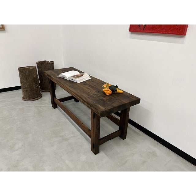 Former French Workbench in Oak, 1950s For Sale - Image 16 of 18