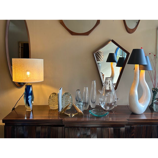 Sommerso Murano Glass Table Lamp attributed to Alessandro Mandruzzato, Italy, 1960 For Sale - Image 6 of 15