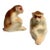 Mid 20th Century Japanese Trompe-L’Oeil Japanese Porcelain Monkey Salt and Pepper Shakers - a Pair For Sale