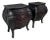 Late 20th Century Pair of Bombe Style Boho Chic Rattan Commodes For Sale