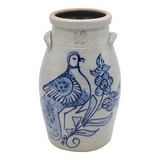 Vintage Salt Glaze Stoneware Crock For Sale