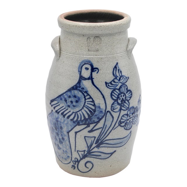 Vintage Salt Glaze Stoneware Crock For Sale