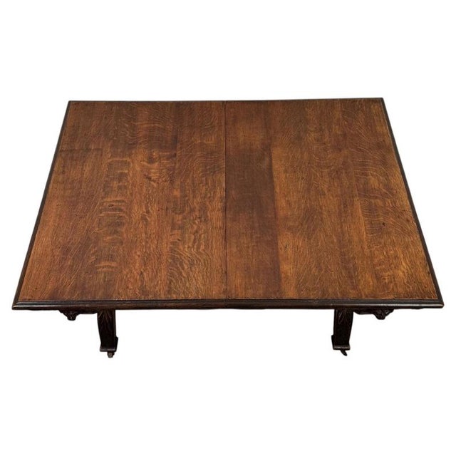 Antique English Victorian Oak Centre Table, 1800s For Sale - Image 3 of 8
