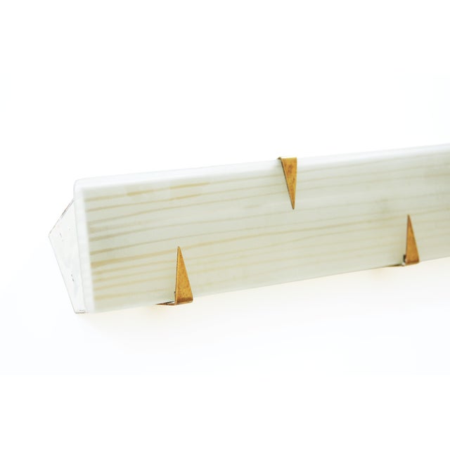 Vintage French Wall Sconce Sliding Sandblasted Ribbed Glass and Brass from Maison Arlus For Sale - Image 6 of 15