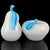 Mid-Century Modern Murano Vintage White Sky Blue Italian Art Glass Pear and Apple Fruit Sculpture Paperweights - Set of 2 For Sale - Image 3 of 5